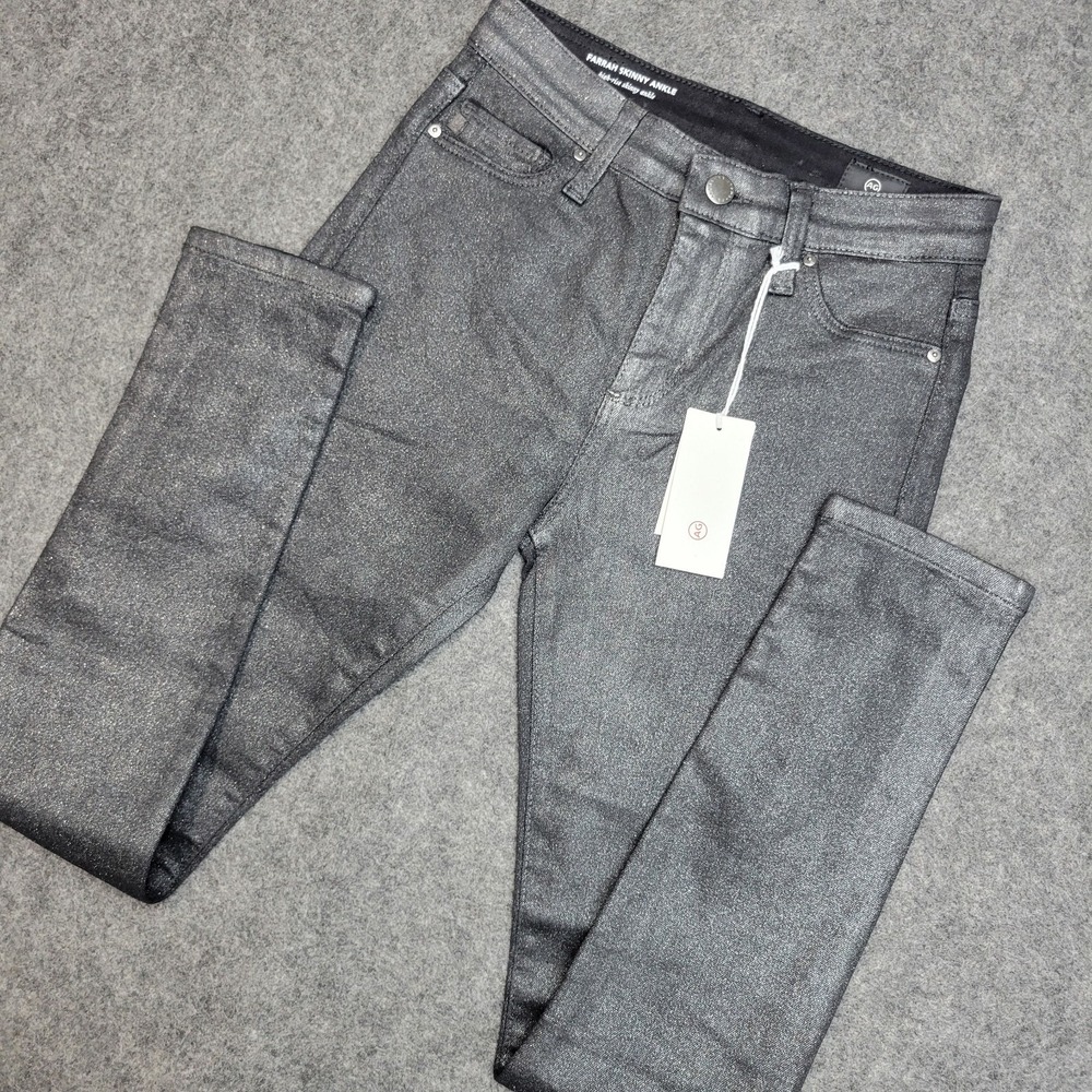 Adriano Goldschmied Jeans Womens 24 Denim High Rise Farrah Ankle Skinny Glitter